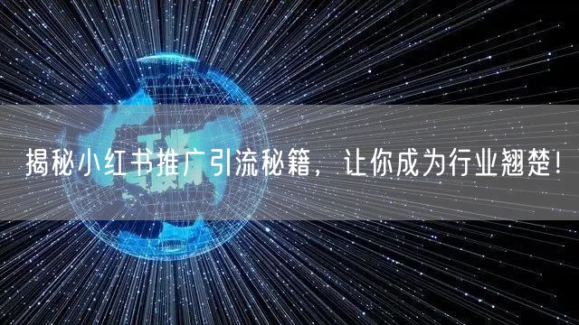 揭秘小红书推广引流秘籍，让你成为行业翘楚！