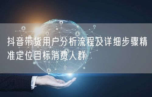 抖音带货用户分析流程及详细步骤精准定位目标消费人群