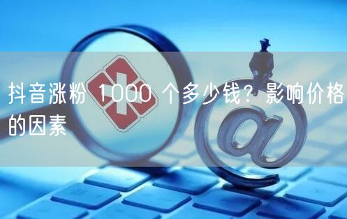 抖音涨粉 1000 个多少钱？影响价格的因素