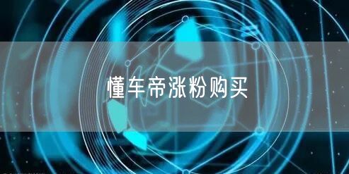 懂车帝涨粉购买