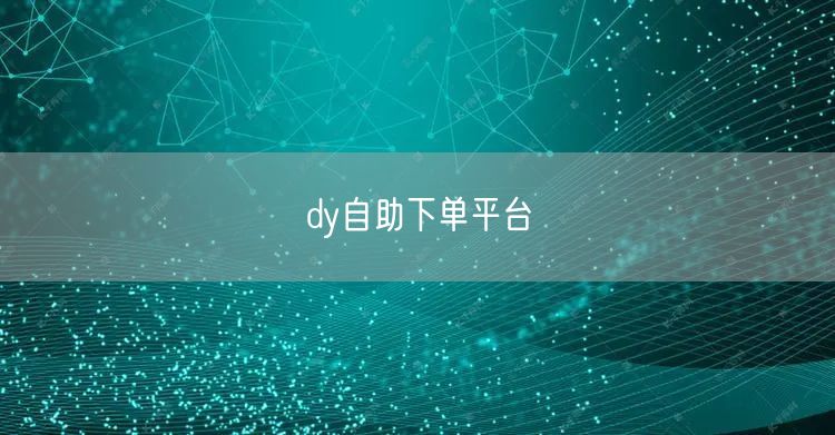 dy自助下单平台