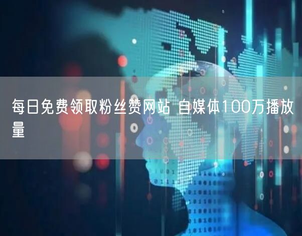 每日免费领取粉丝赞网站 自媒体100万播放量