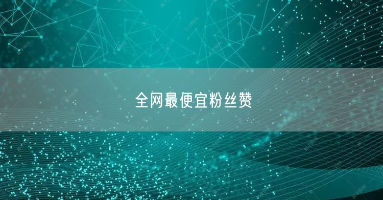 全网最便宜粉丝赞