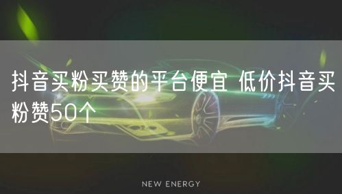 抖音买粉买赞的平台便宜 低价抖音买粉赞50个