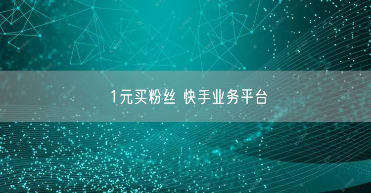 1元买粉丝 快手业务平台
